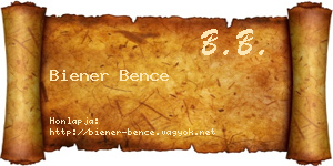 Biener Bence névjegykártya